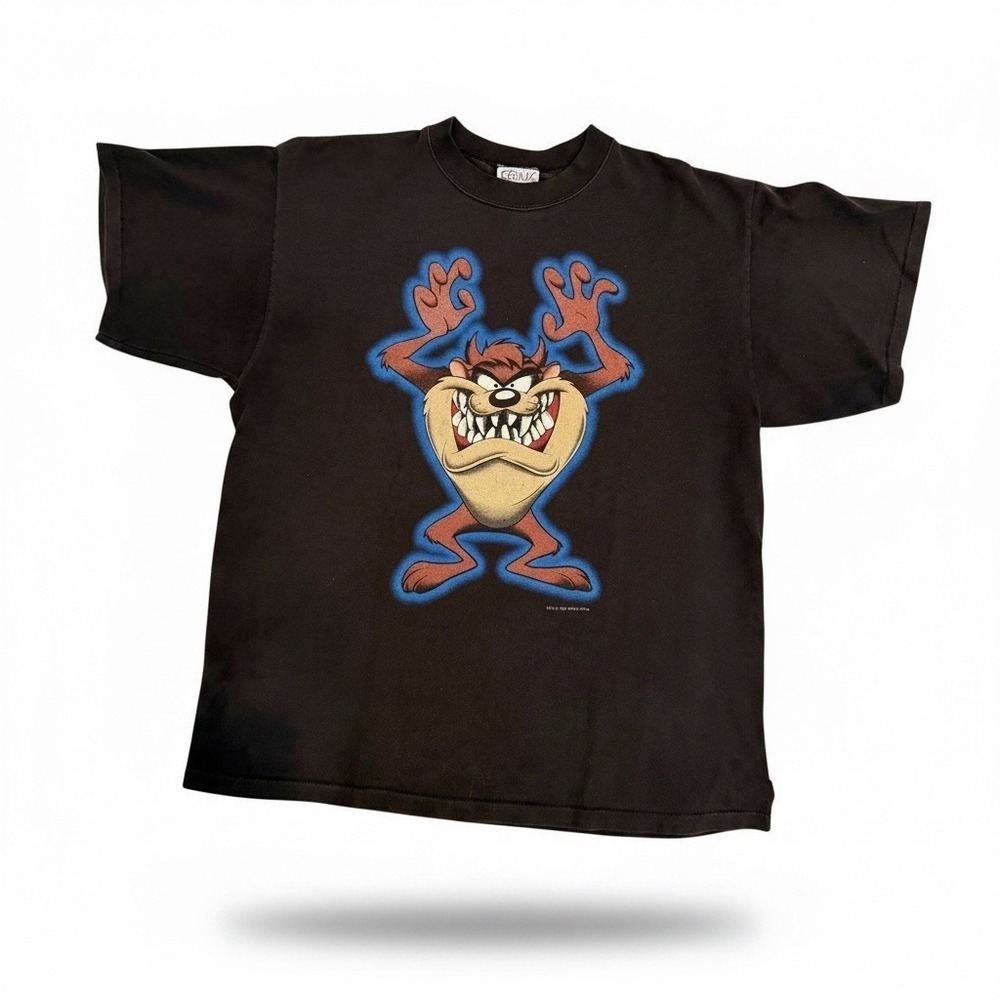 Vintage 1993 Taz Tasmanian Devil Warner Bros T-Shirt Genus Black XL